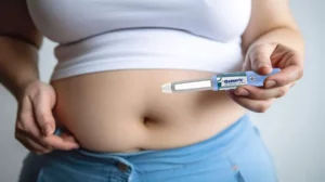 Woman injecting weight loss medication in abdomen in Grants Pass OR | Renu Medical