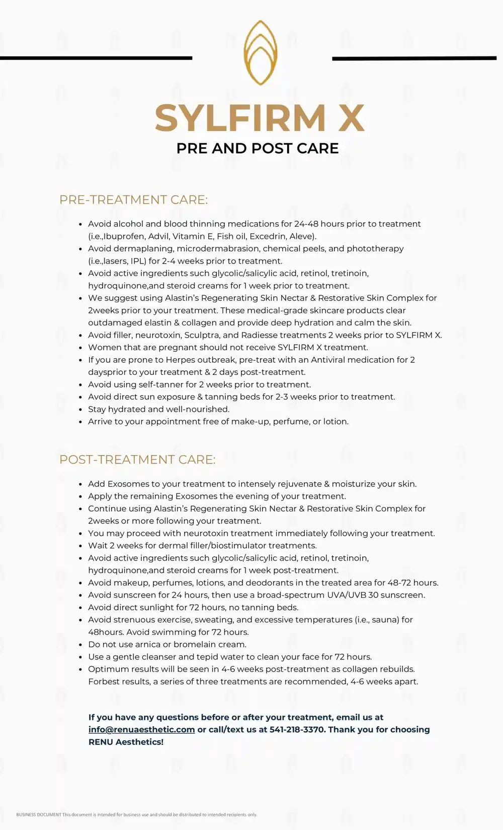 Sylfirm X Pre and Post Care